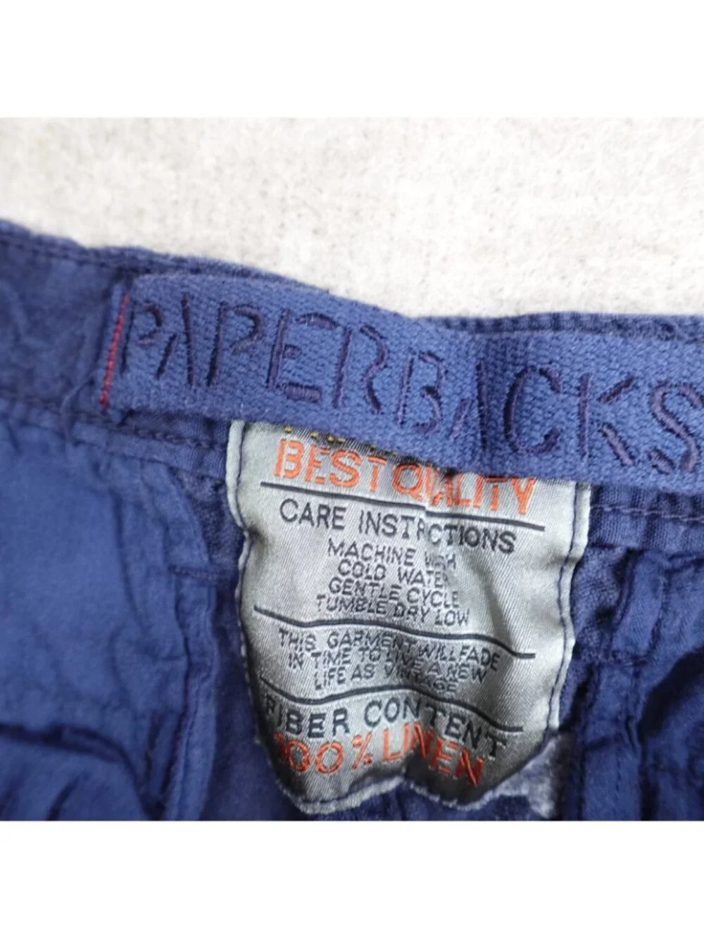 Paperbacks Mens Shorts 32 Blue 100% Linen 11